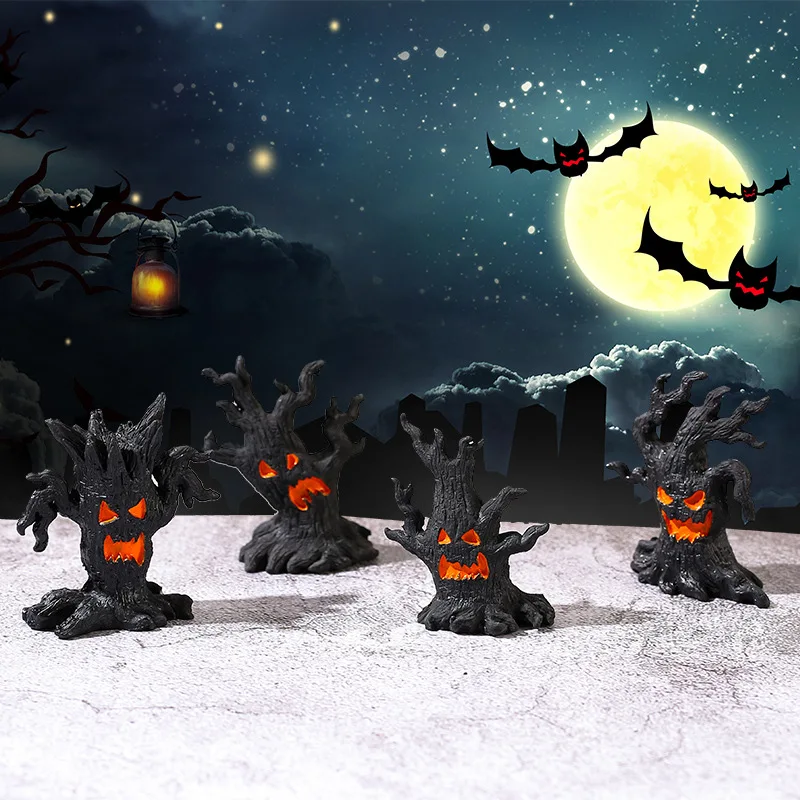 Micro Landscape Halloween Scene Decoration Accessories Tree Demon Resin Crafts Ornaments