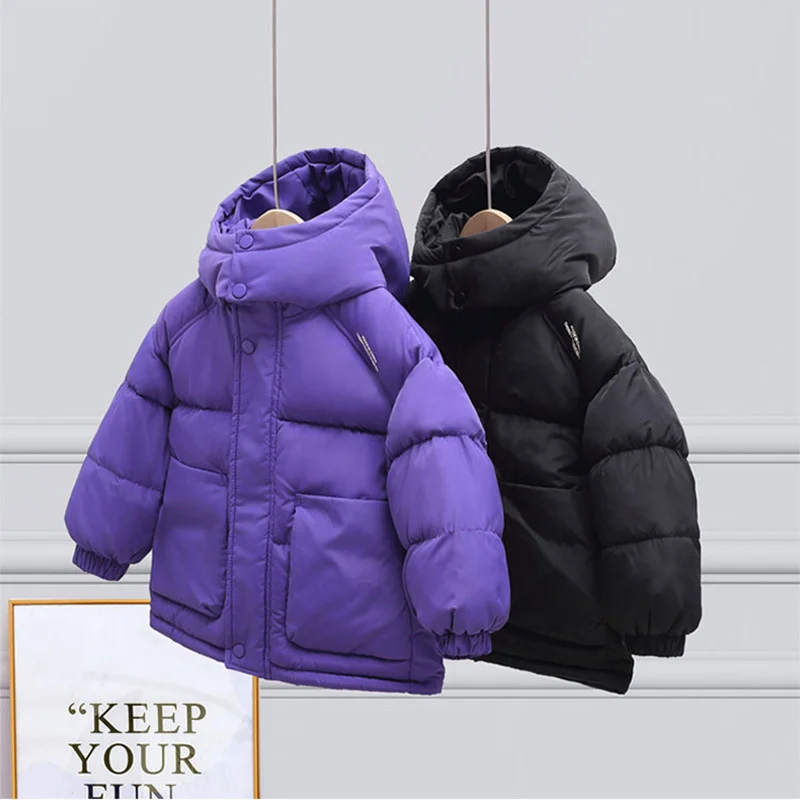 Children Thicken Down Jackets Teenager Winter Warm Hooded Parkas Boys Girls Casual Windproof Coats Kids Autumn Windproof Clothes