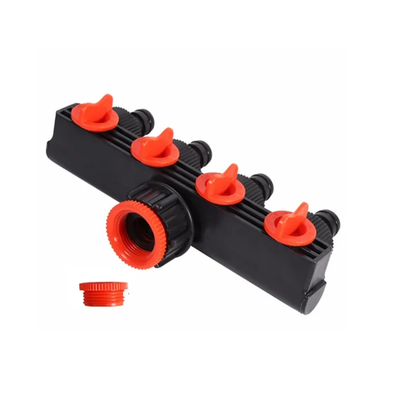 Divisor de tubería de manguera de jardín para el hogar, Conector de agua de riego por goteo de plástico, conectores de grifo agrícola de 4 vías