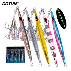 Goture 3-5 pz/lotto 80g 100g 160g 200g 250g luminoso lento e veloce affondamento Jig Fishing Lure Saltwater Shore Casting jigging Bait