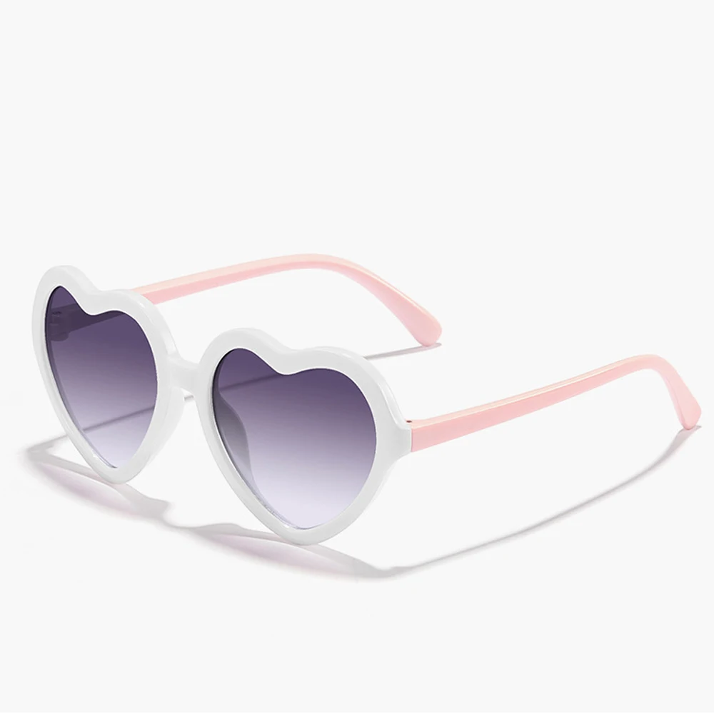 Kids Heart Sunglasses Anti-Glare Adjustable Frame Sunglasses  Sunglasses Rose Pink Children'S Eyewear For Girls