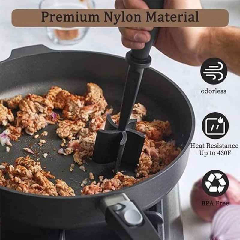 Handheld Meat Grinder Cooking Scraper Meat Chopper Mixing Spatula