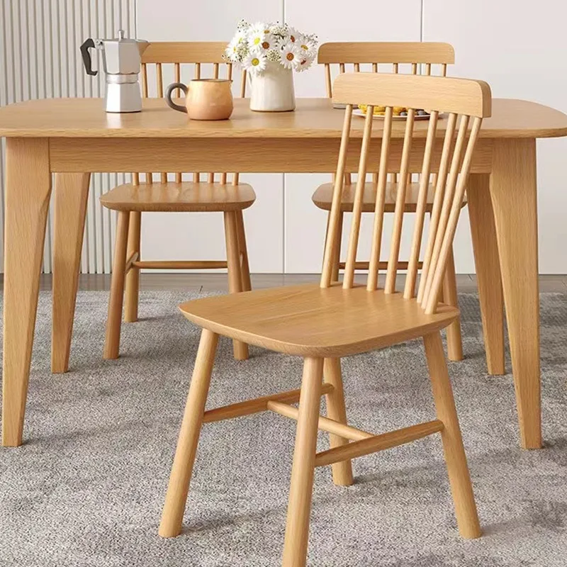 Factory Direct 2026 Nordic Rubber Wood Solid Wood Dining Chair Detachable Practical Trade Homestay Restaurant Small