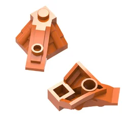 20pcs*Chinese Roof Tile corner w. knob* 1538 DIY enlighten block bricks,Compatible With Assembles Particles