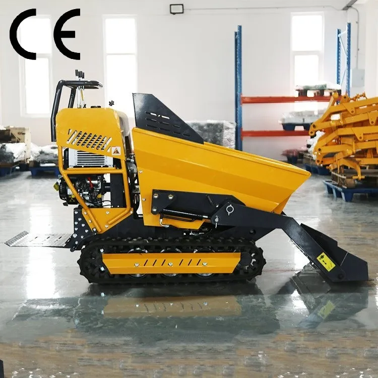 Mini Tracked Dumper Hydraulic Unloading Rubber Crawler Transporter For Construction Mud Gravel Stone Short Haul