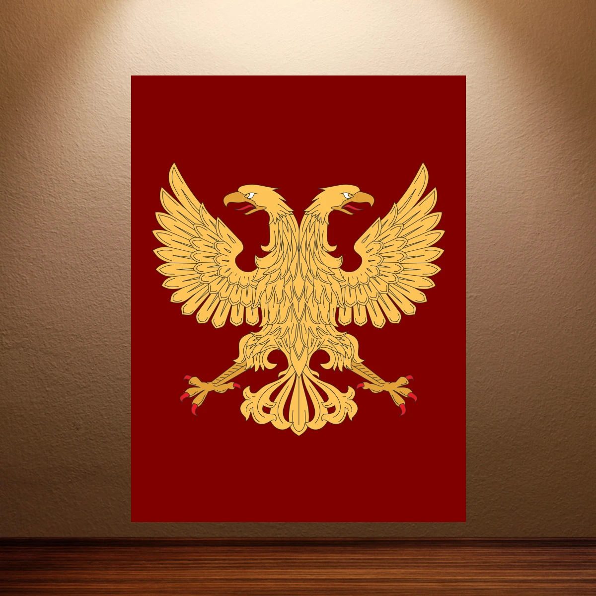 Medieval European Royal Coat of Arms Posters Heraldic Eagle & Lion Canvas Wall Art Retro Wall Decor for Home Office Bar Man Cave