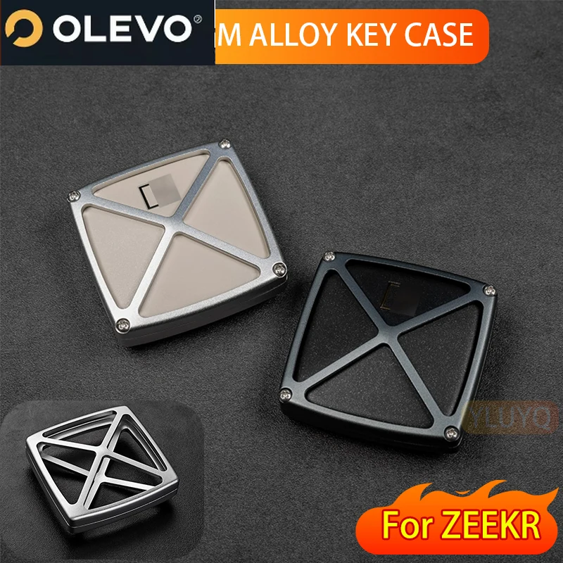 For ZEEKR 001/X/009/007/7X Car Key Case Aluminum Alloy Bonestone Half Pack Keychain Case Decoration Car Interior Accessories