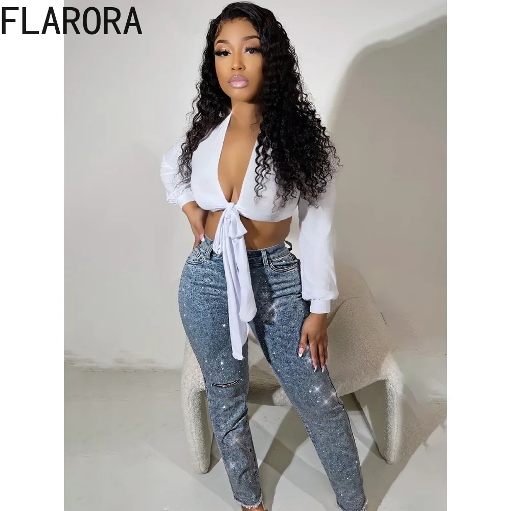 FLARORA ヴィンテージダイヤモンドデニムペンシルパンツ レディース ハイウエスト ホールポケット スキニー ジーンズ 2025 新作 Y2K ストリート 女性用 カウボーイパンツ