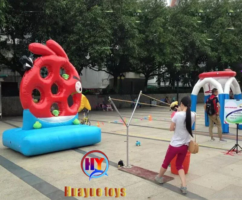 Team Building Angry Inflatable Game Big Inflatable Throwing Birds Game Inflatable Game