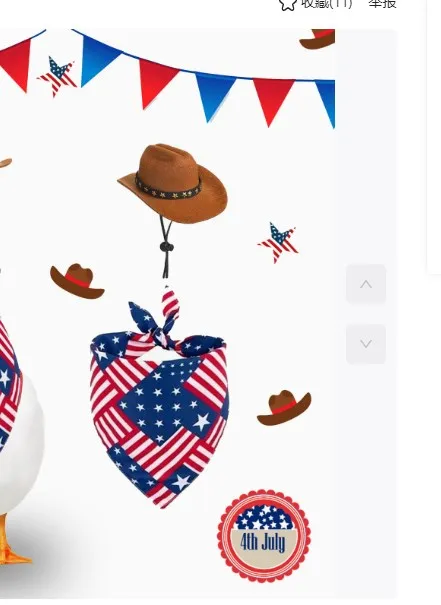 

1 Set Independence Day Porch Goose Outfit 4Th Of July Lawn Clothing Hat Bandana Scarf For 23 Inch Patio Yard Decor Garden Goose