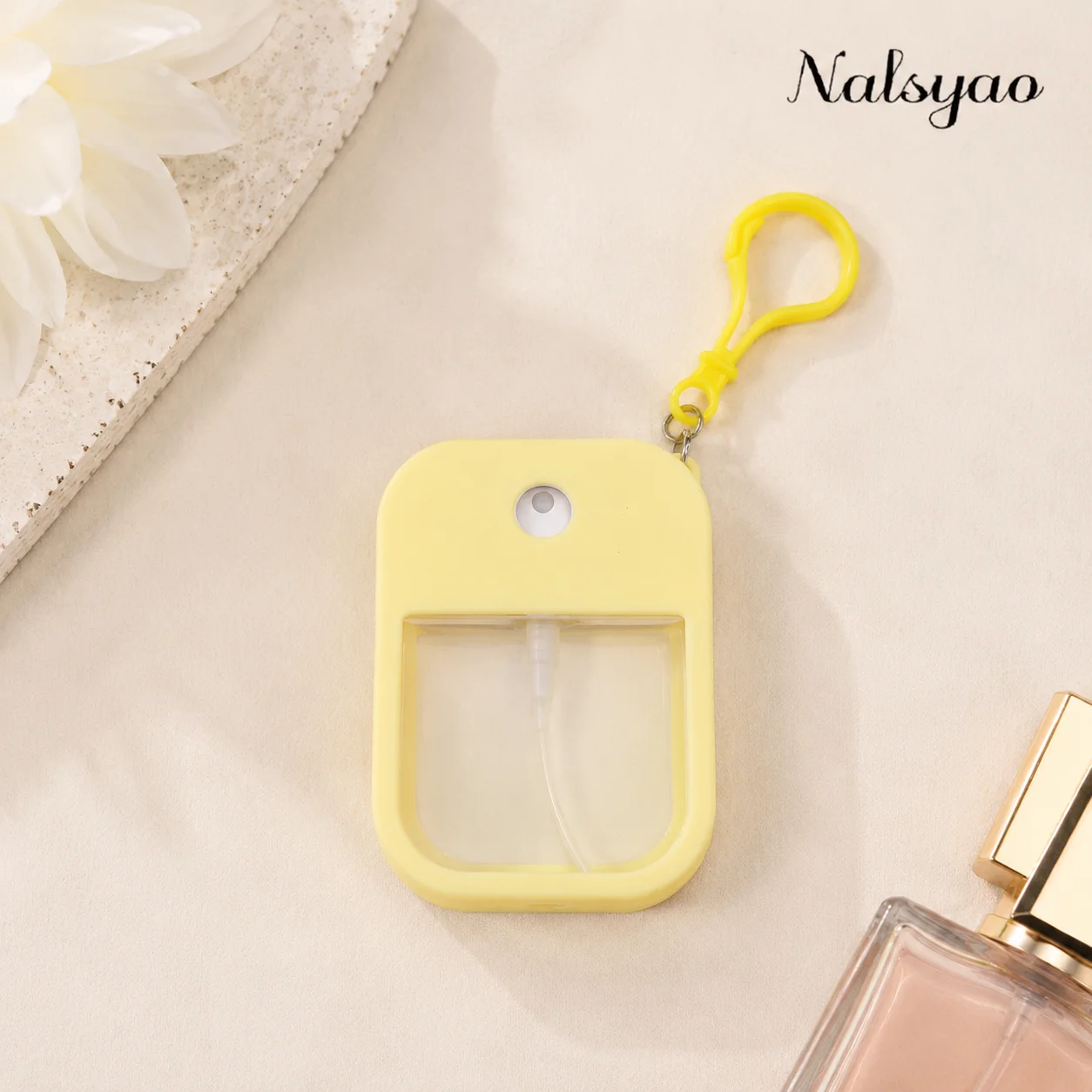 Nalsyao 38ml Spray Kleiner Desinfektionsspray Duftender Veganer Handdesinfektionsmittel mit Schlüsselanhänger Parfüm Alkohol Wassersprayflasche für Reisen – Detail 11