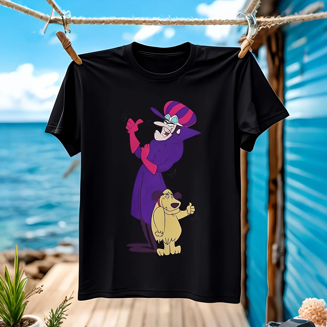 

Мужская футболка Wacky Races 60-х годов с героями мультфильмов Good Job, 100% хлопок, повседневная, дышащая, удобная, для активного отдыха, доступна в различных условиях