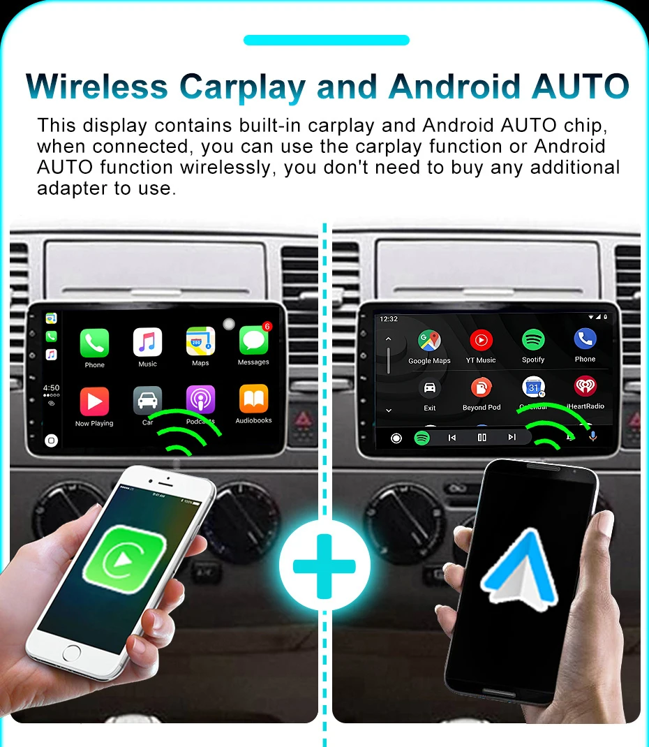10,1-Zoll-Multimedia-Bildschirm Universelles Kabelloses Carplay Android 14 Autoradio Stereoanlage FÜR VW Volkswagen Hyundai Toyota Navigation 1DIN – Detail 8