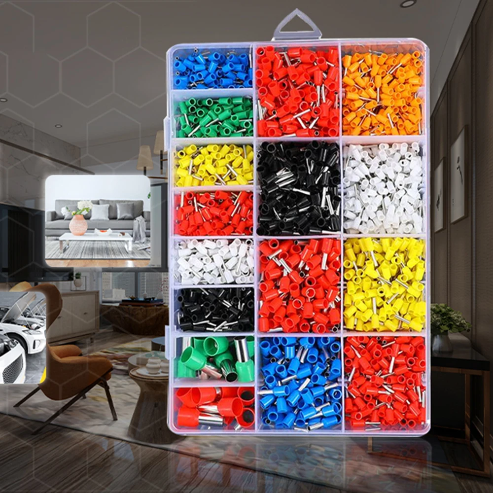 

2120PCS Wire Ferrules Terminals Kit, Crimping Kit Assortment Ferrule Wire Crimp Pin Connector Wire Ends Terminals AWG 22-10