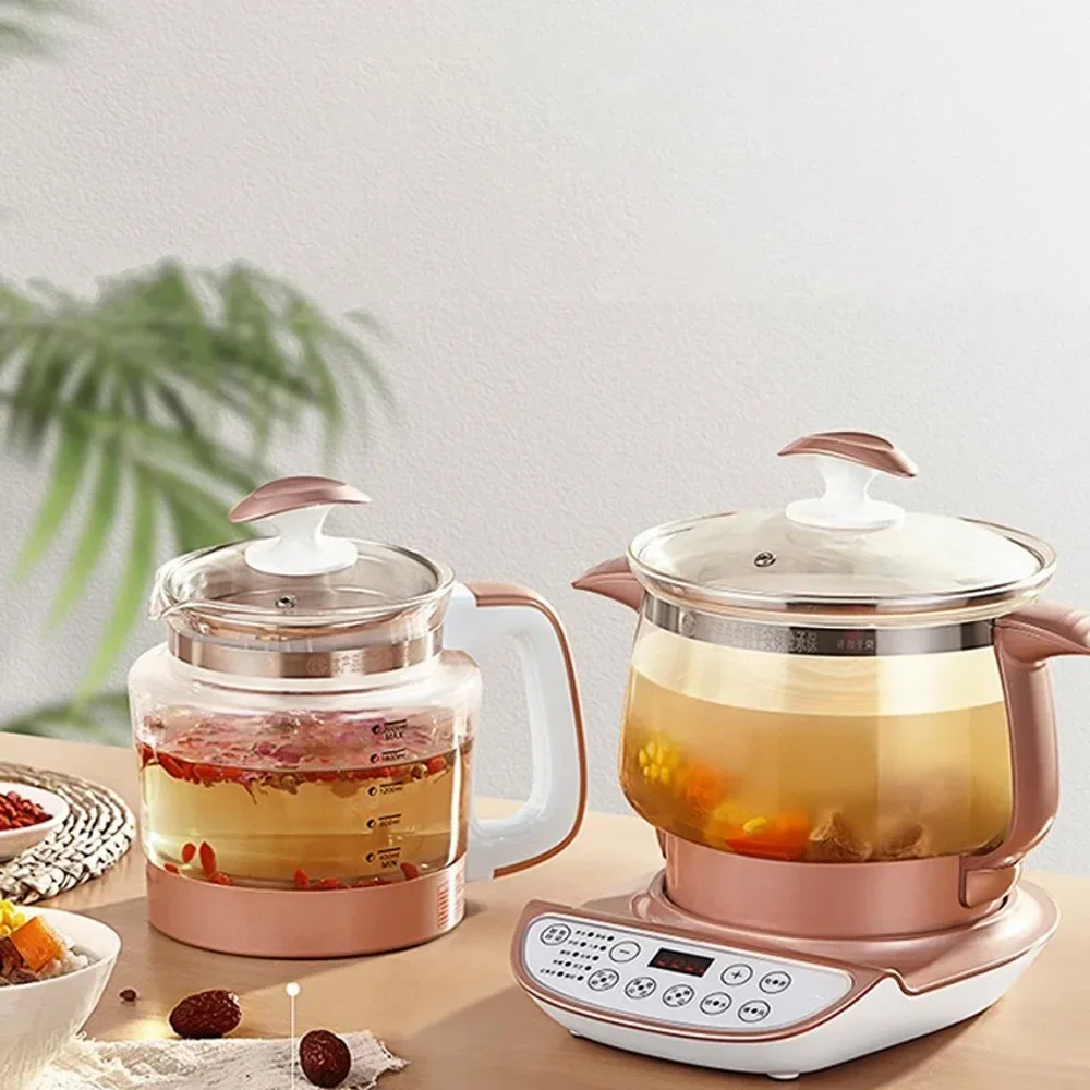 Multifunction Health Multi Cooker Pot Household 3L Large Capacity Electric Stew Porridge Pot Thickened Glass Soup Tea Pot