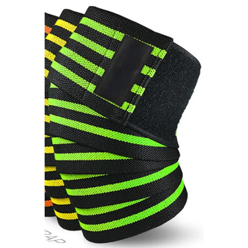 1 Pair Sports Knee Wraps Straps for Gym Workout Weightlifting Fitness Squats Training Elastic Knee Strap Sleeves Protector