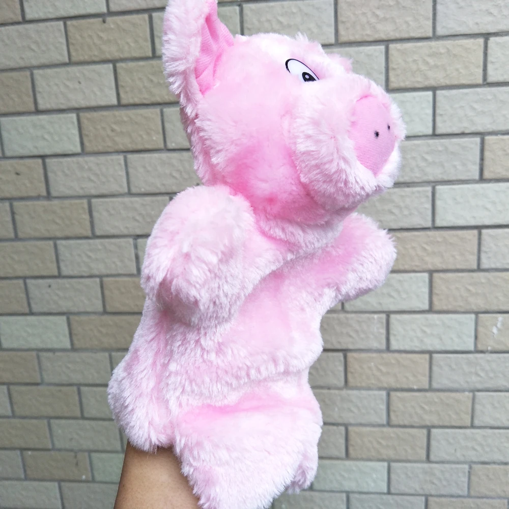 roze varken handpop kinderen baby knuffel
