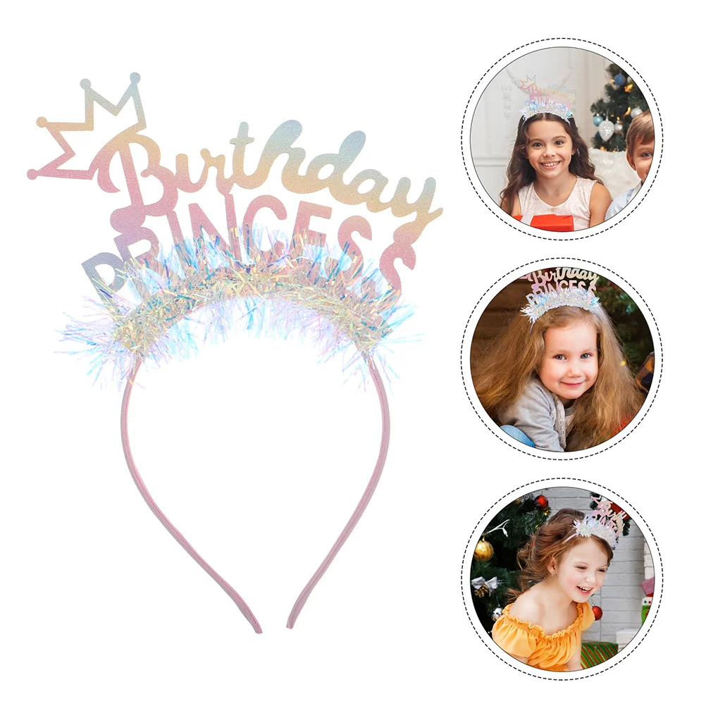 

2pcs Children Headband Crown Lightweight Comfortable For Kids Birthday Party Rhinestone Tiara Glittery Hair Accessory Festive