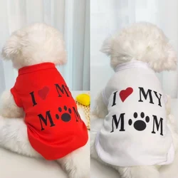 Lovely pet print vest new cat and dog T-shirt summer breathable clothes