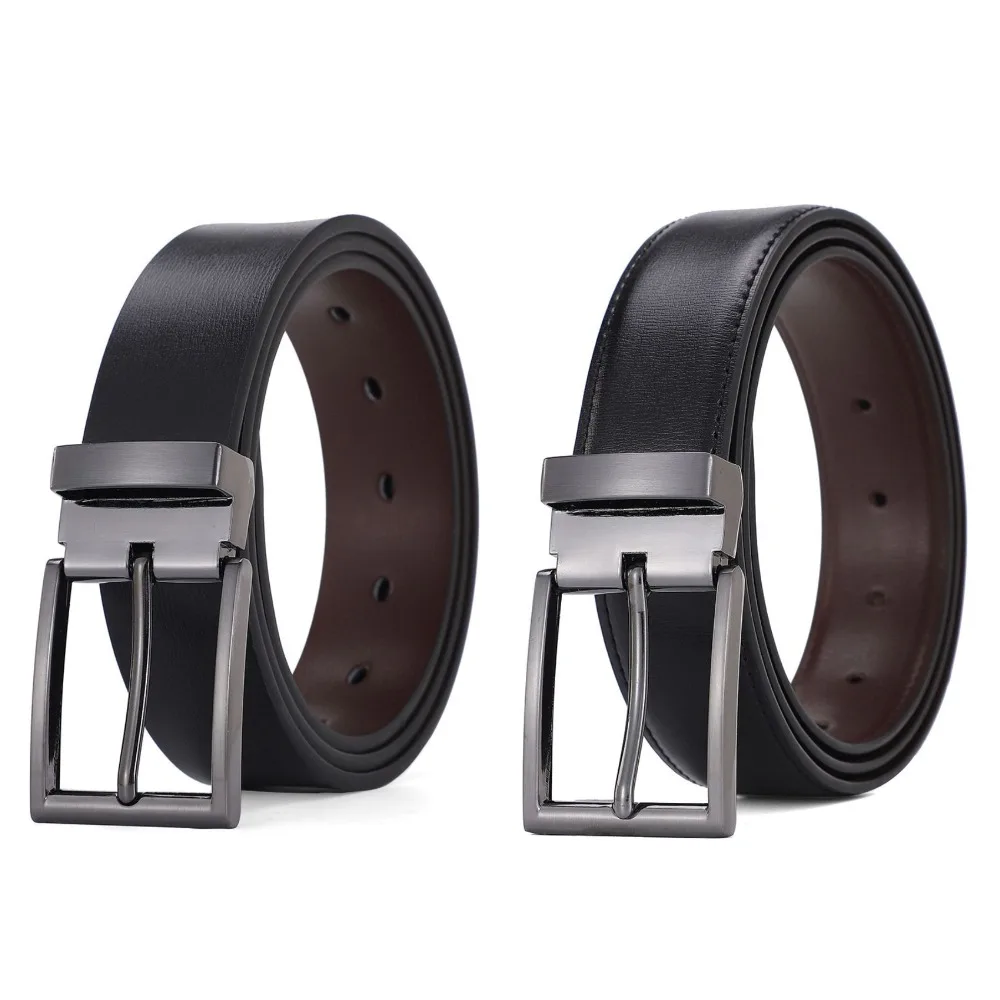 Classic 3.3cm Width Belts Men Metal Pin Buckle Adjustable Leather Waist Belt Jeans Pants Accessories Men's Business Belt Male