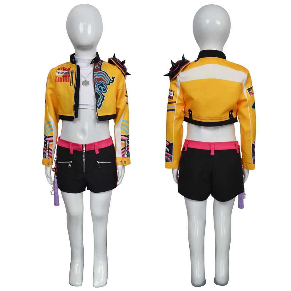 Kpop Demon Hunters Rumi Zoey Mira Cosplay Kids Child Girls Costume Huntrix Group Idol Roleplay Outfits Halloween Carnival Suit