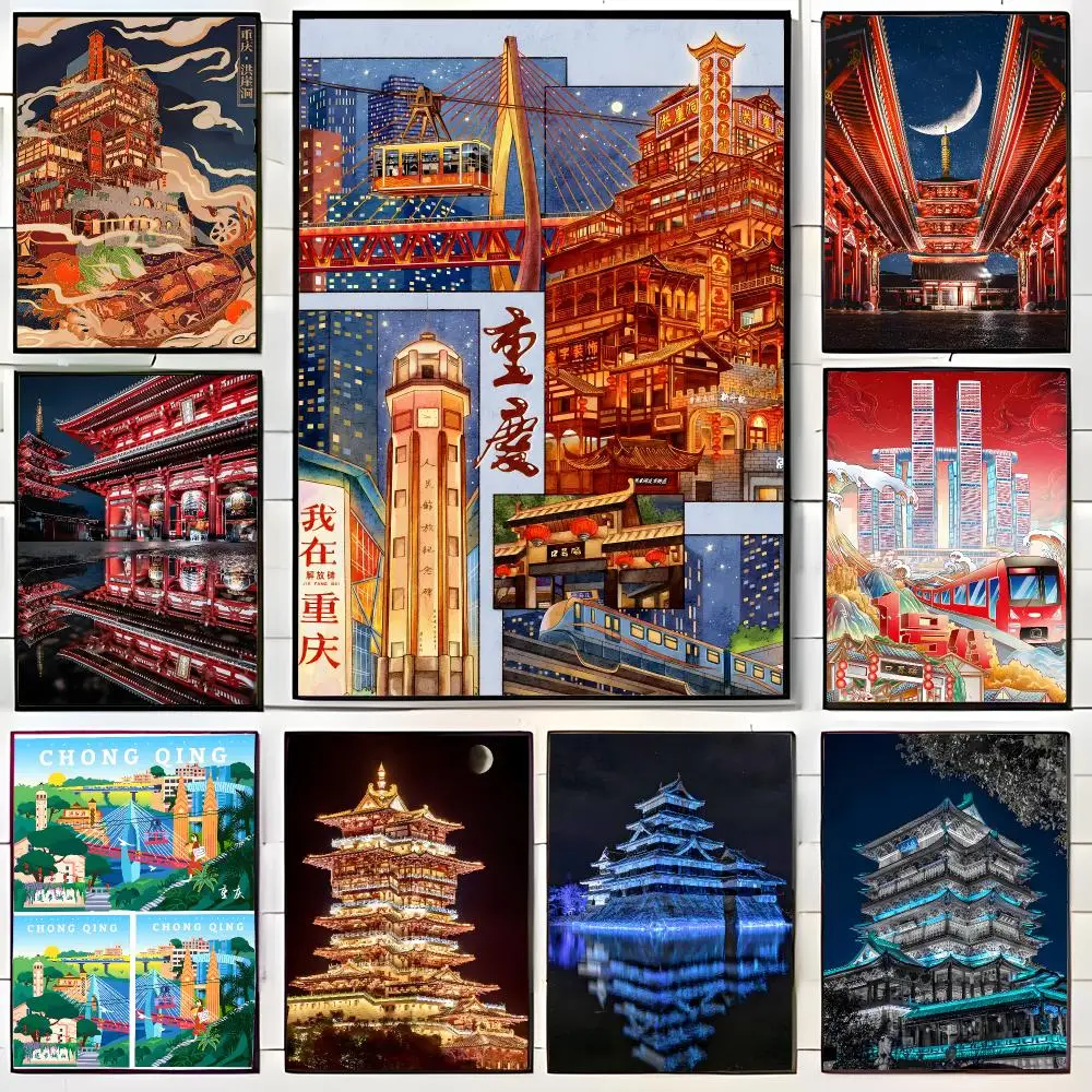Scenic City C-Chongqing Poster Wall Art Print Decorative Mural Home Decor Gift Unframed