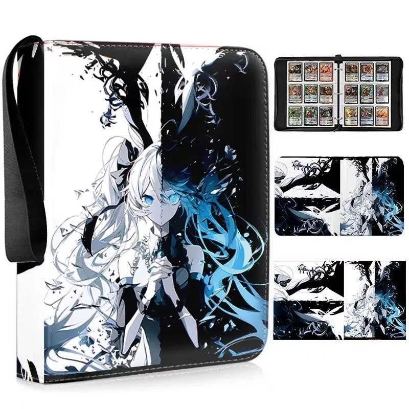 Hatsune Miku Card Binder 400pcs/900pcs Large Capacity Anime Card Collection Album Leather 4/9grid Loose-leaf Card Storage Book
