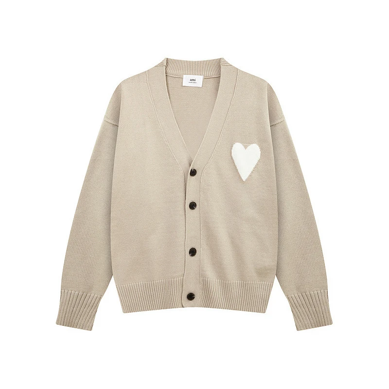 AMI automne hiver 2025 mode coréenne hommes femmes col en v bouton Cardigan pull surdimensionné Cardigan pour hommes femmes 2137