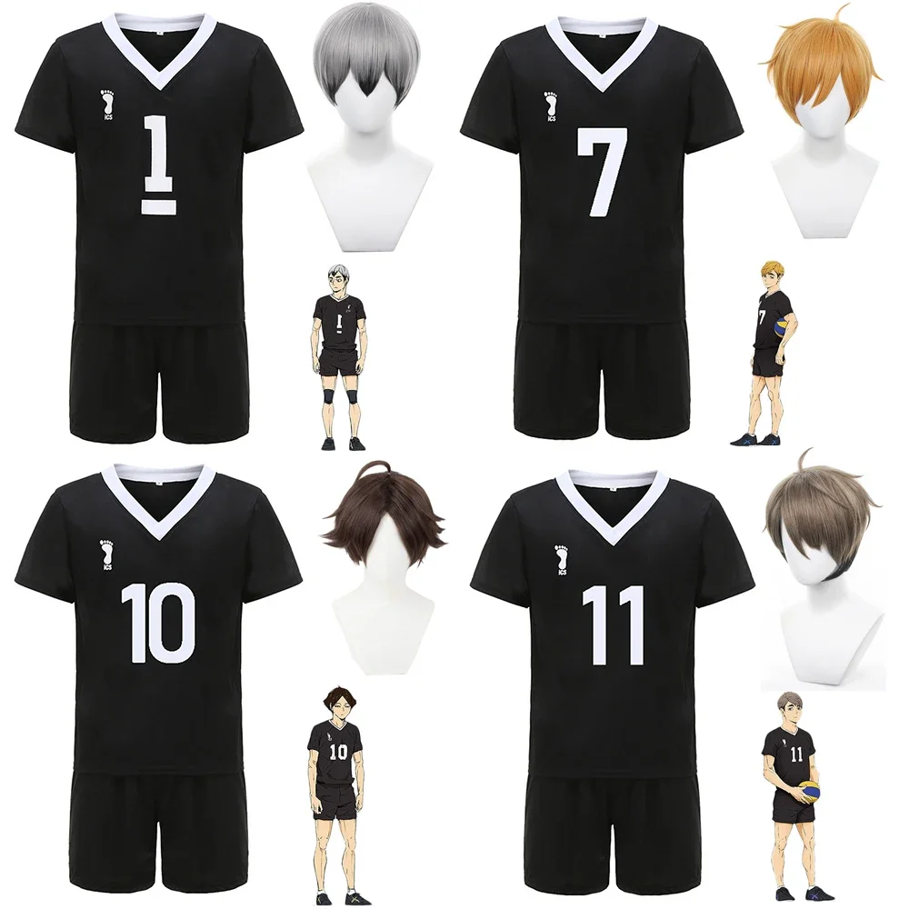 Anime Haikyuu Miya Atsumu Miya Osamu Cosplay Costume Wig Jersey Rintaro Suna Sportswear Inarizaki School Volleyball Team Uniform