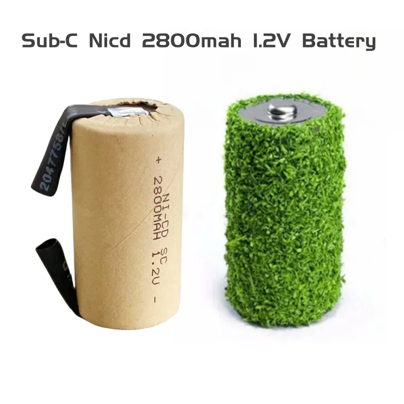 4/5 SC 2800mah NI-CD 1.2V بطارية قابلة للشحن مع علامات لحام لمفك البراغي الكهربائي