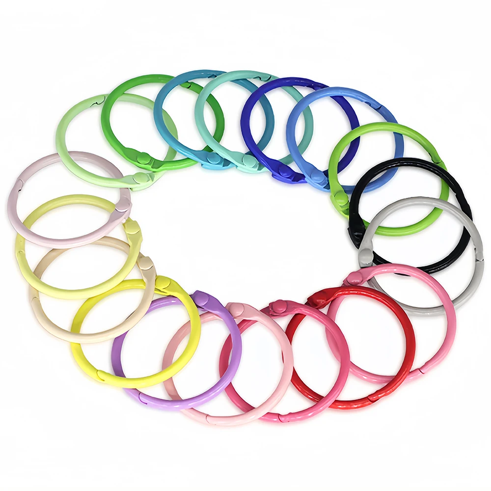 

5/10pcs 30mm Colorful Metal Alloy Card Ring Key Binder Jump Ring DIY O Shape Keychain Keyring for Jewelry Making DIY Accessories