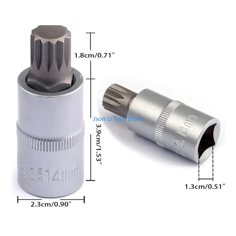 Y08D 8 pièces Adaptateur douille bits torx 1/4 "3/8" "Couple d'entraînement Spanner à cliquet à cale réparation en