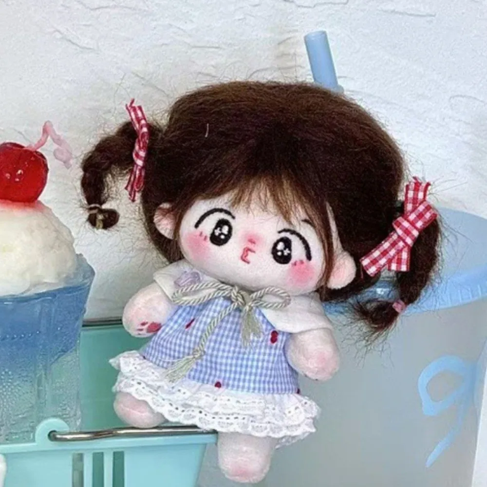 

1 комплект, платье принцессы, хлопковая кукольная одежда 10/20 см, клетчатая юбка, хлопковая кукольная одежда 20 см, модная милая одежда для кукол 10 см