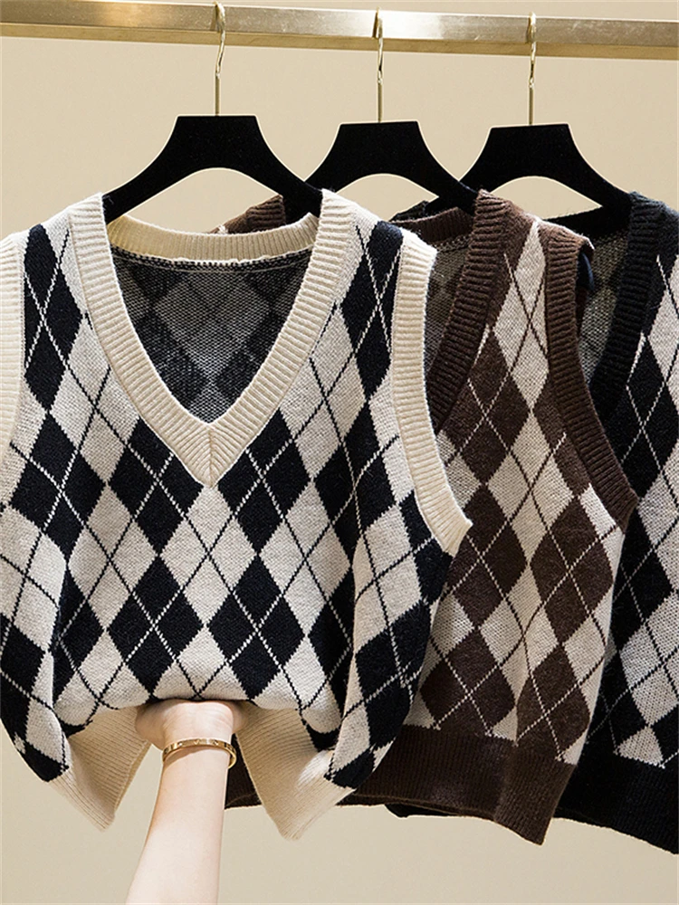 

Winter Women Knitted Vest Sweater Oversize Girls Sweater Woman Cashmere Tops Sleeveless Tank Pullover Fall Maxi Vintage Y2k