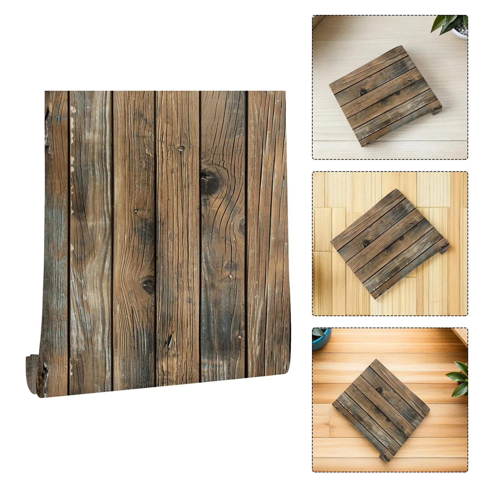 Plank Wallpaper Peel and Stick Self Adhesive Removable PVC Wallpaper for Indoor Decoration Wood Grain Texture