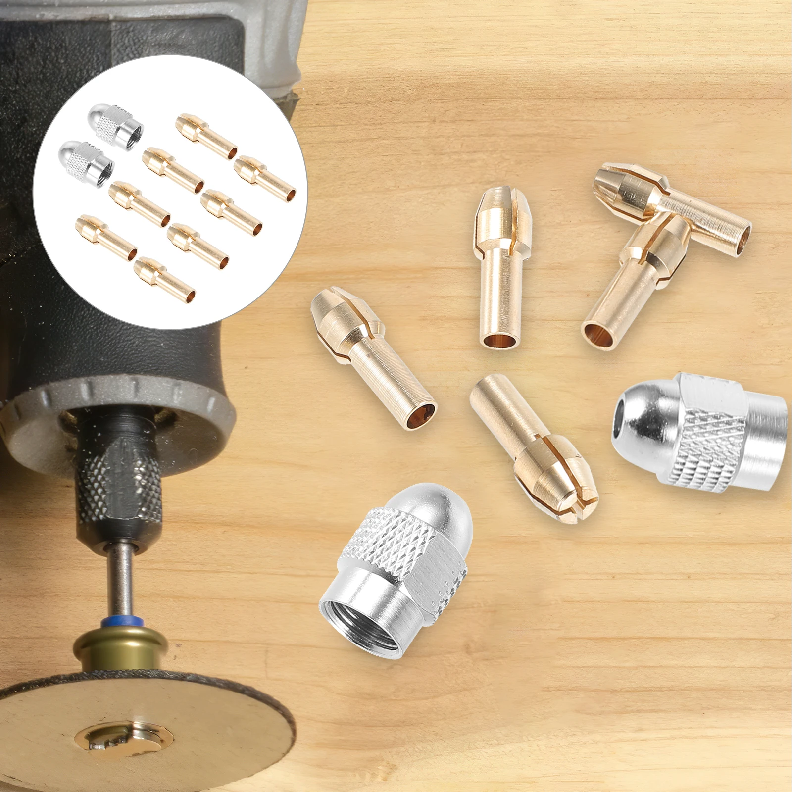 

1 set Copper Collet Tools High Precision Drill Chuck Bits Electric Grinder Collet Hardware Rotary Tool Accessory Suite