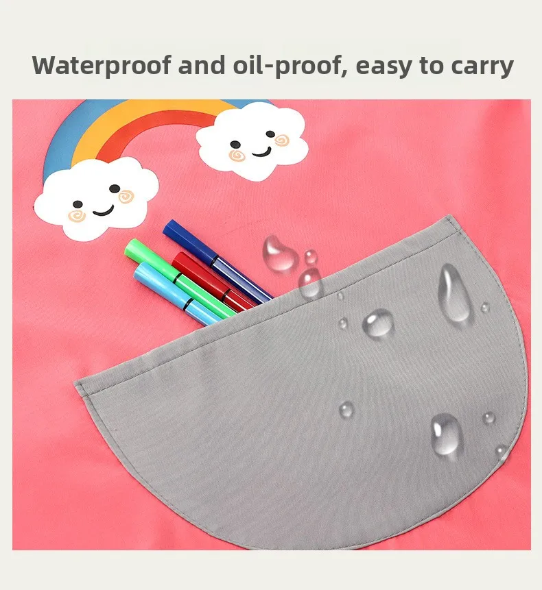 Children's waterproof painting cover studio printing waterproof reverse dressing boys' and girls' aprons