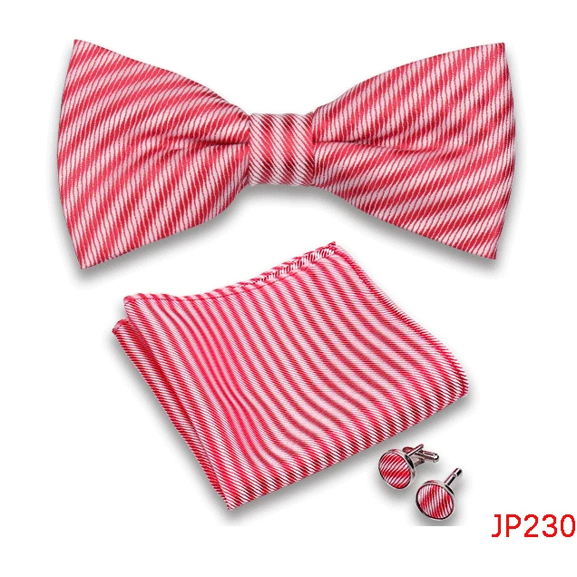 Klassische Herren Fliege Taschentuch Manschettenknöpfe Set Jacquard Fliege für Mann Hochzeit Business Schmetterling Knoten Geschenk Mann Zubehör – Detail 32