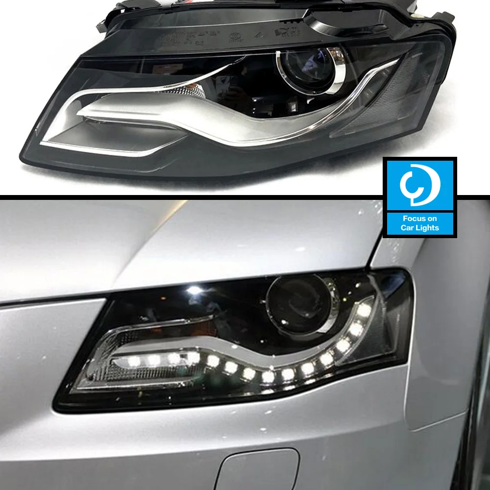 Car Front Headlight For A4 B8 2009-2012 A4L Head Lamp Styling With Dynamic Turn Signal Lens Automotive Accessories Assembly 2 PC