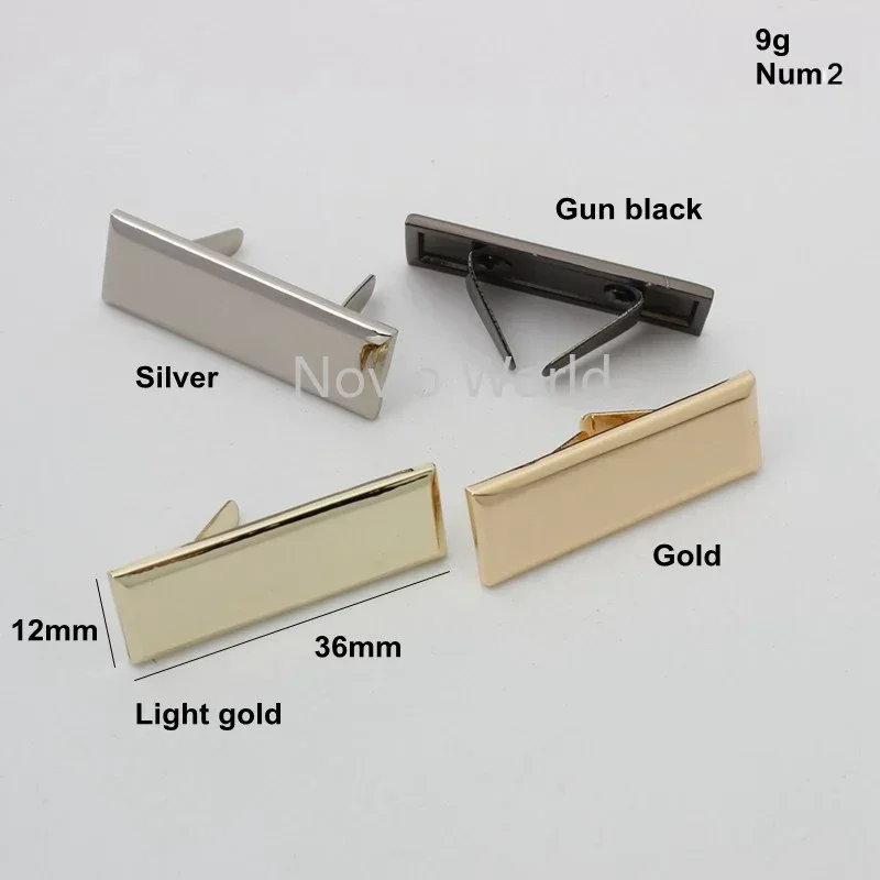 20-100PCS Engrave YOUR NAME 45*13MM Metal Label Long Rectangle Purses Label Tags Metal Logo For DIY Handbag Bags Metal Labels