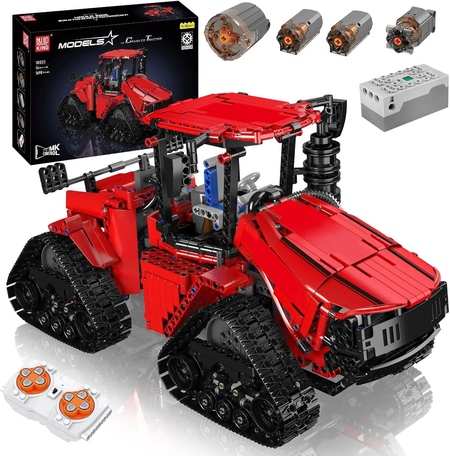 

Игрушки-конструкторы гусеничного трактора, 1698 деталей 4x4 Конструкторы гусеничного трактора для взрослых/детей 8 лет, модель строительной машины