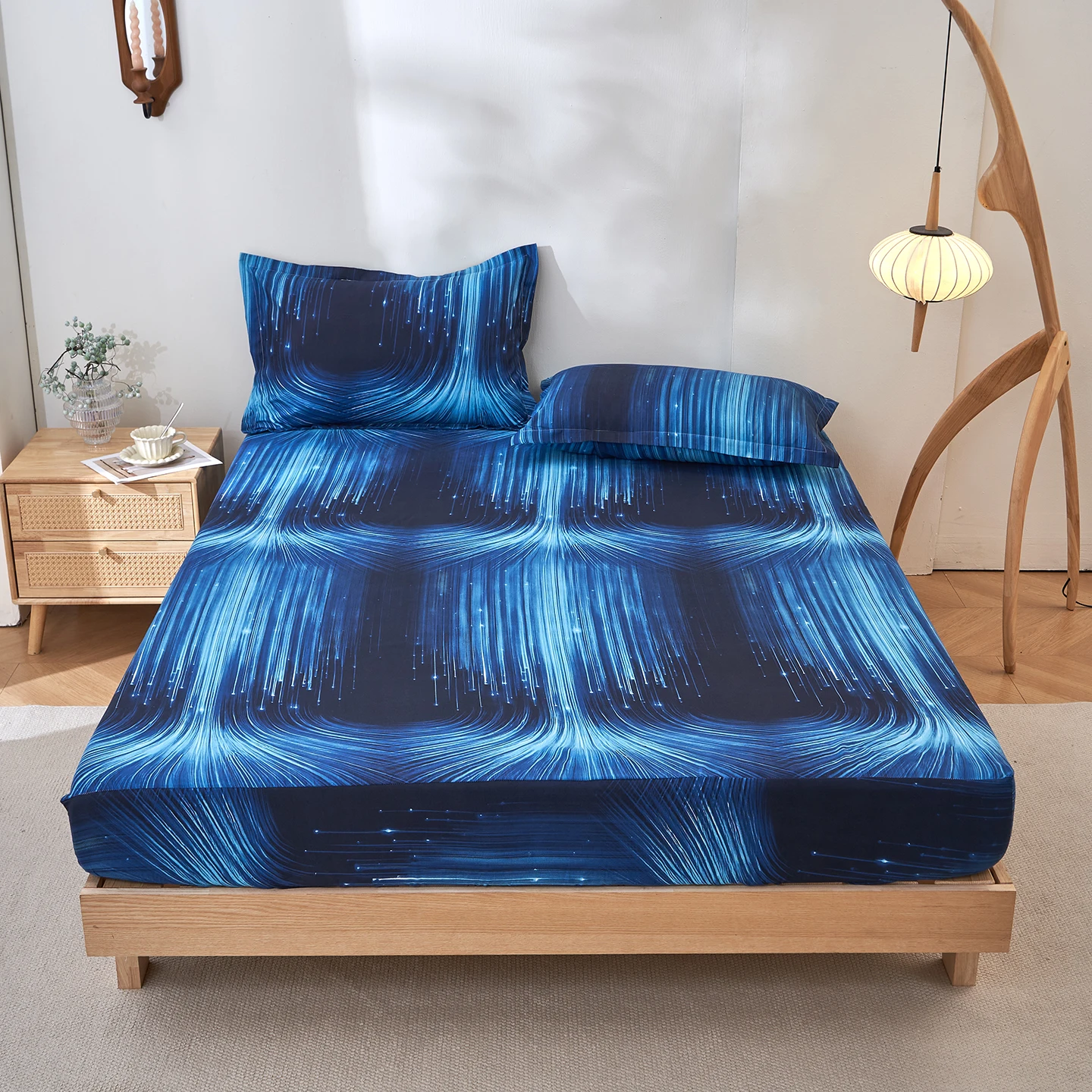 Technology Starry Sky Sheet With Elastic Band Full Size Single Double Bed Sheets Fitted Sheet Cheap Bedding With Free Shipping