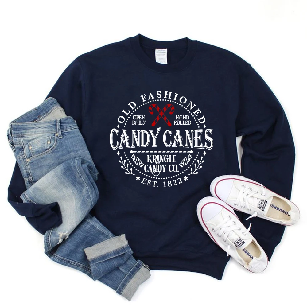 Aesthetic Christmas Sweatshirt  North Pole Crewneck Sweater Candy Cane Tee Christmas Hoodie Unisex Long Sleeves Sweatshirt