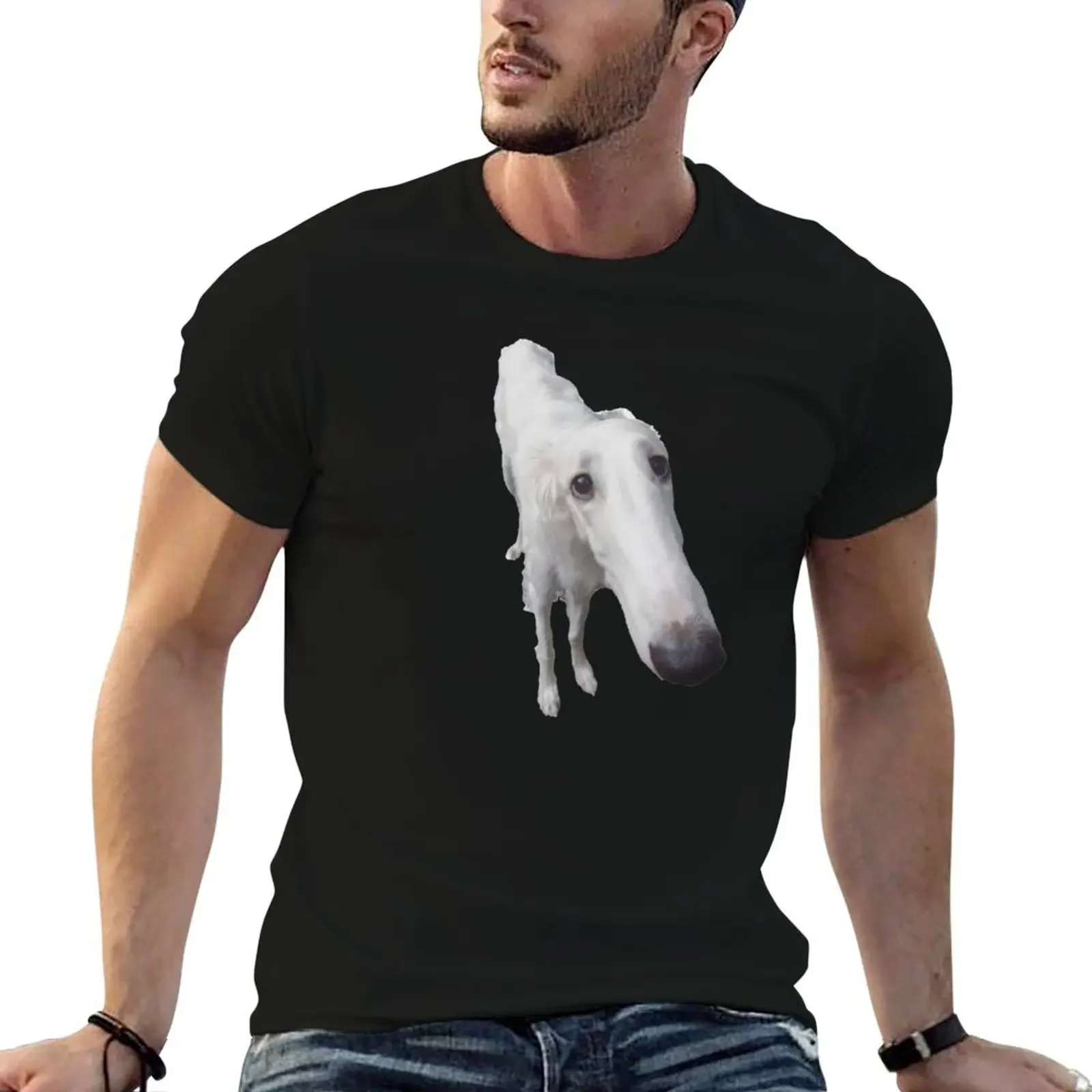 

Funny Borzoi Dog Meme T-Shirt anime clothes oversized plain quick drying fruit of the loom mens t shirts