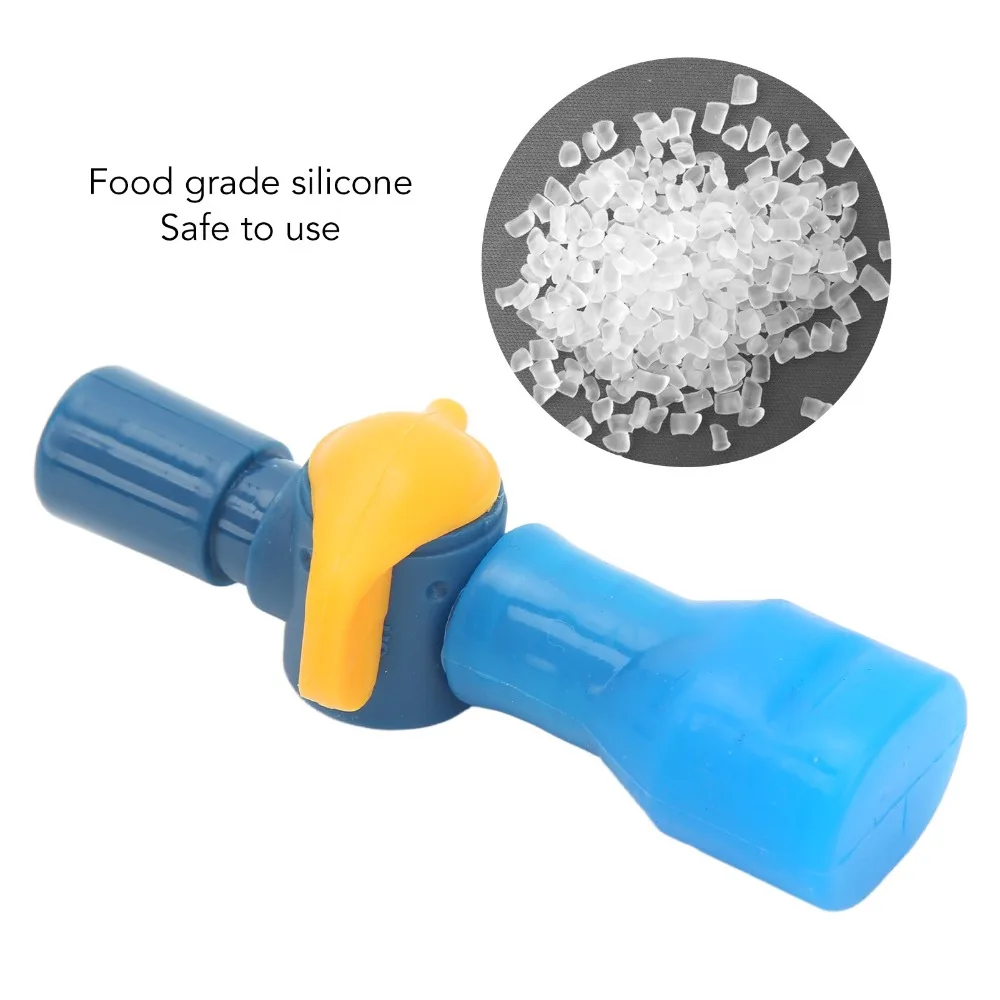 6PCS Silicone Bite Valve Replacement Lightweight Blue Mouthpiece Replacement 2 Straight & Angled Hose Connector
