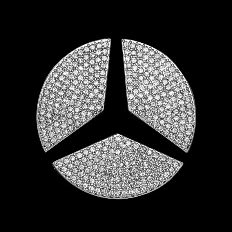 

Car Steering Wheel Emblem 3D Rhinestone Logo Sticker With Diamond Decoration For Mercede Benz A/B/C/E/GLA/CLA/GLC/GLK/GLE series