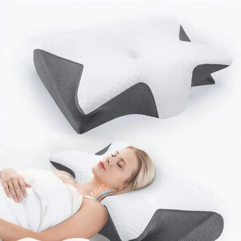 Neck Pillow Memory Cotton Pillow To Help Sleep Butterfly Correction Neck Pillow Cervical Spine Pillow Slow Rebound Wedge Pillow