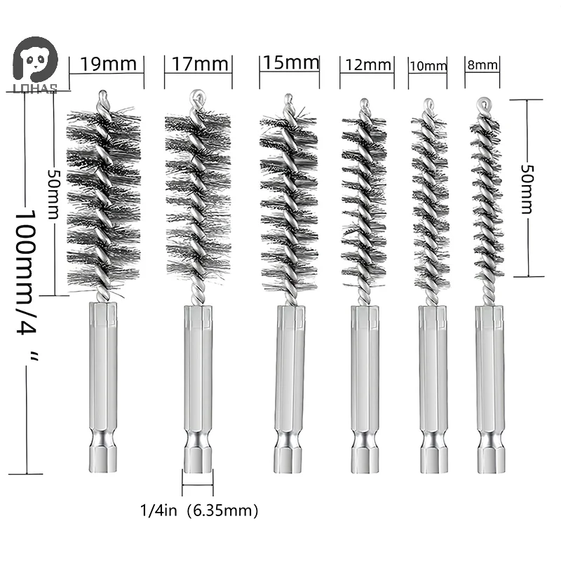 6 قطعة فرشاة سلك فرشاة سداسية فرشاة سلك مقبض سداسي فرشاة الأنابيب مجموعة أداة