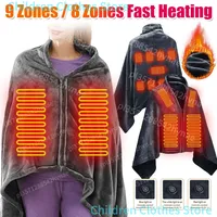 New USB Electric Heated Blanket 3 Heating Levels Fleece Heated Blanket Wearable Heating Lap Blanket for Household and Office