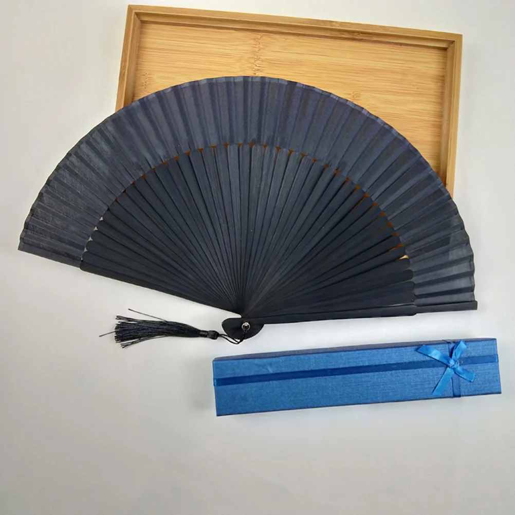 

Big Hand Fan Fans Held Foldable Chinese Folding Handheld for Women Black Wooden Man